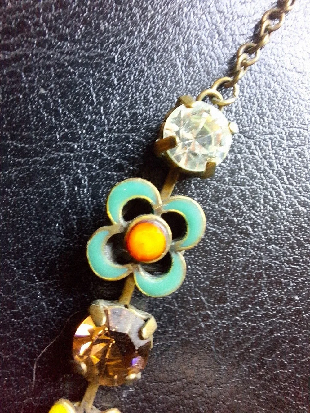 VOLM Vintage Colorful Statement Necklace Flowers Various Charms & Pendants